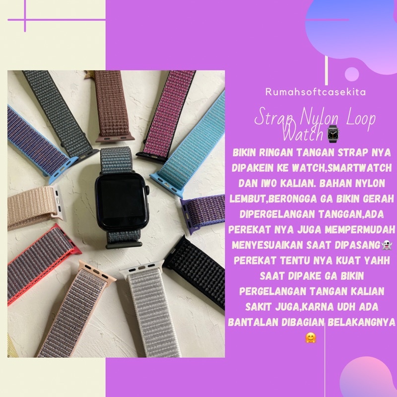 STRAP NYLON LOOP IWATCH,SMARTWATCH,DAN IWO 38/40MM 42/44MM