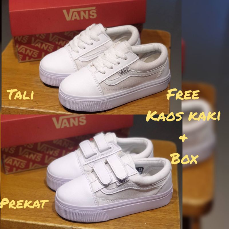 &quot;&quot;KUALITAS PREMIUM&quot;&quot; SEPATU VANS ANAK LAKI | SEPATU ANAK PEREMPUAN OLDSKOOL FULL PUTIH