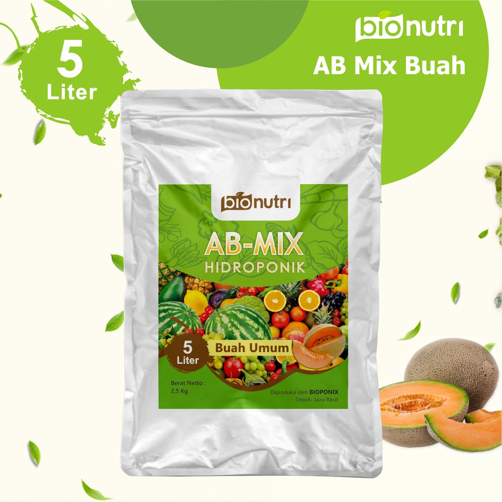 Pupuk-Nutrisi Hidroponik AB Mix Buah 1000 Liter (5 Liter Pekatan) - BioNutri