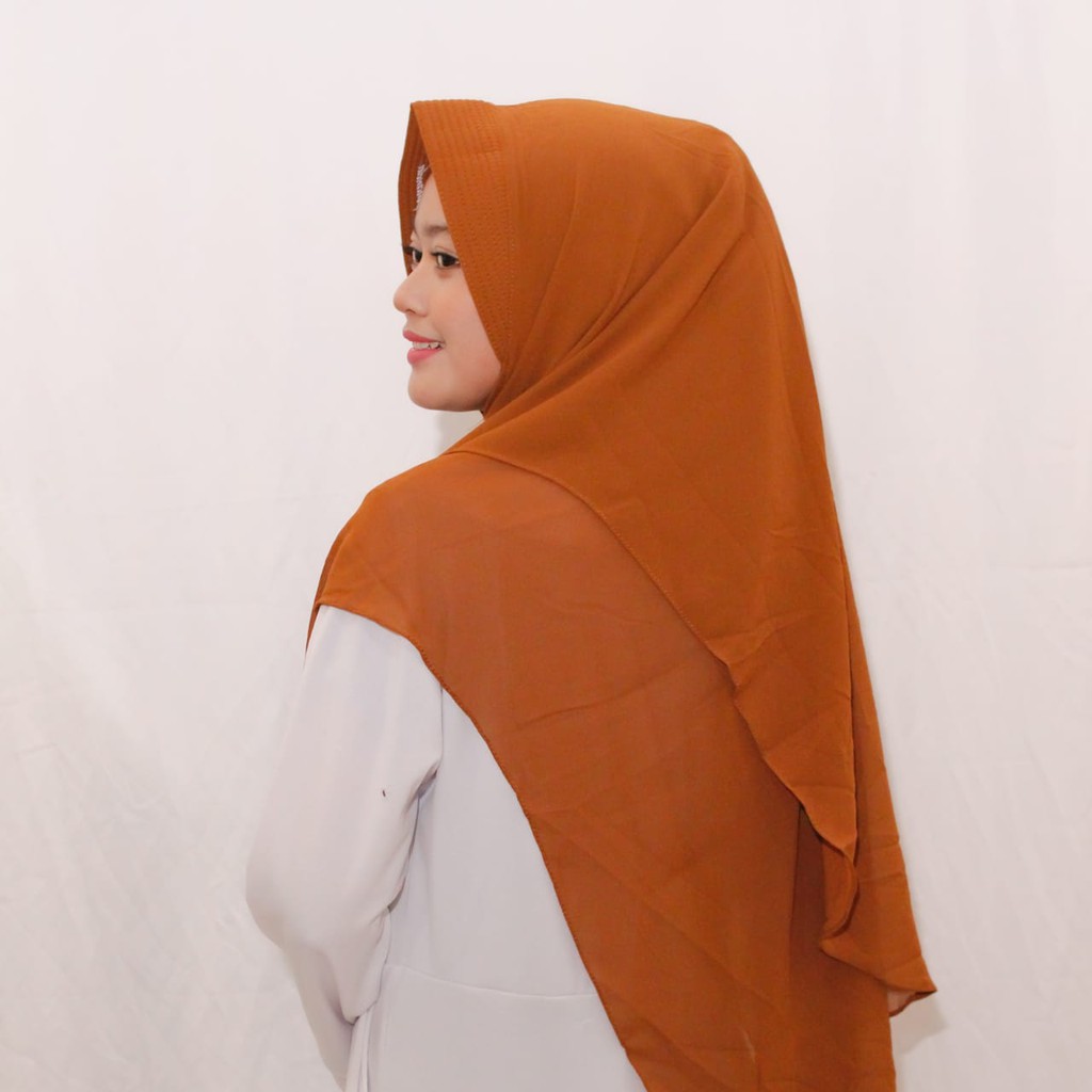 Jilbab Instan Ceruty 2 Layer Oval Jumbo Polos/Khimar Ceruty Sayana-4