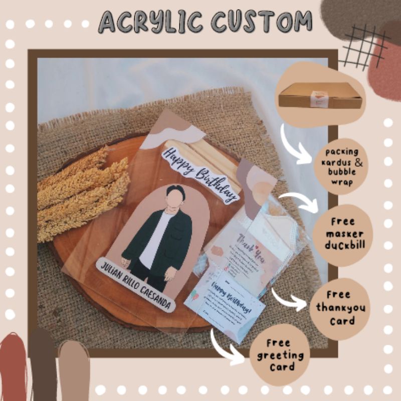 

ACRYLIC CUSTOM | ACRYLIC ILUSTRASI | GIFT BOX | KADO ULANG TAHUN, WISUDA, ANNIVERSARY, DLL.