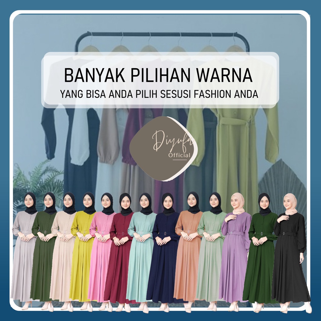 Baju Gamis Wanita Cewek Remaja Terbaru kekinian Alsize / Jumbo Kancing Dada Dress Moscrepe Busui-1