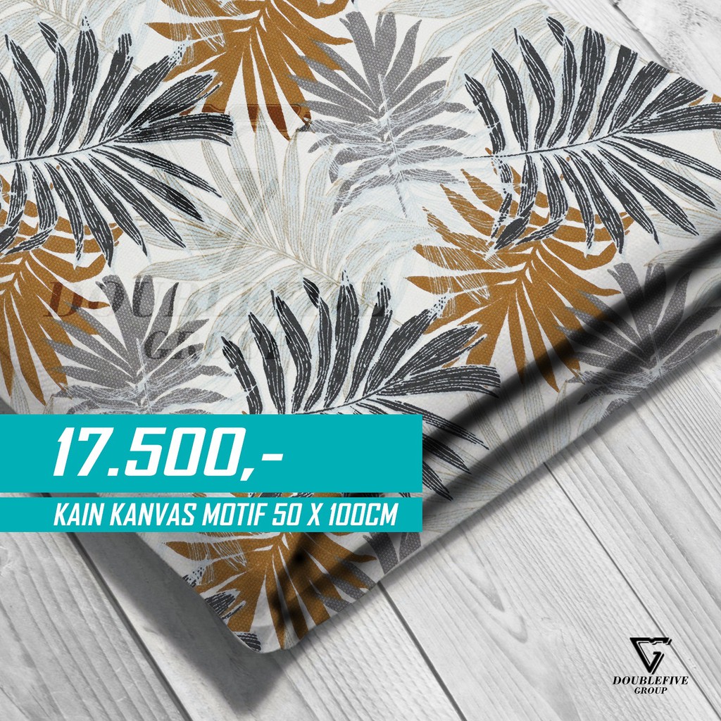 Kain Kanvas Meteran Motif 50 x 100 Cm - Palm Abu