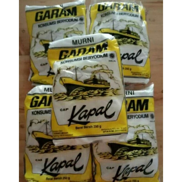 

garam dapur beryodium cap kapal 250g