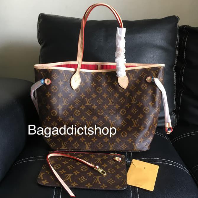 Ready Stok Jual Tas Lv Neverfull MM Monogram GHW Mirror import 1:1 Orileather VIP ON SALE