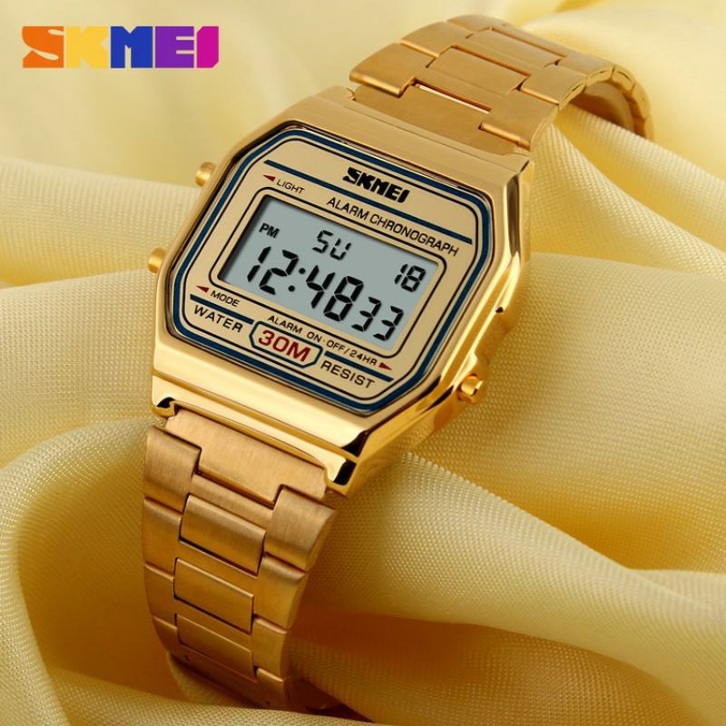 Best Seller SKMEI 1123 Jam Tangan Wanita Digital Tali Stainless