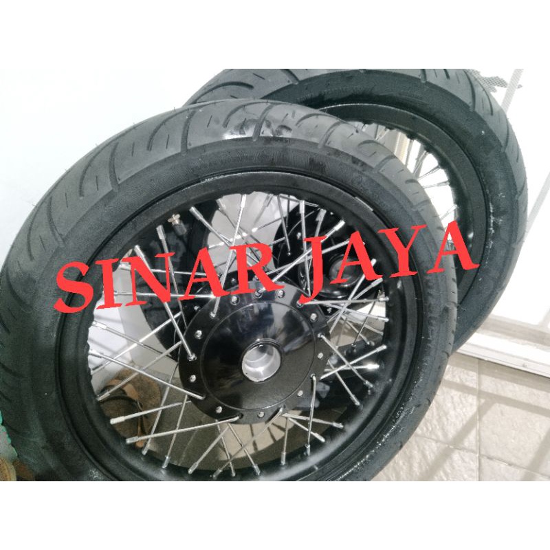 sepaket velg ring 140 160 14 atau 17 yamaha v70 v80 alfa sigma vega force jupiter dll plus ban