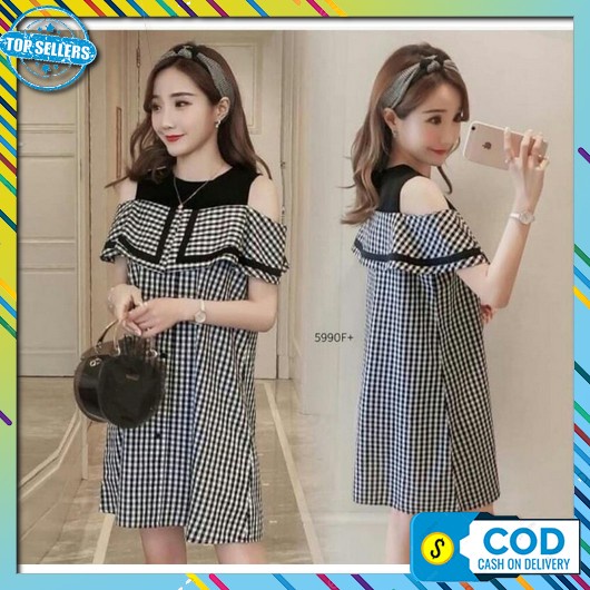 Dress Bahan Adem Kekinian Wanita Baju Natal Dres Kondangan Bumil Busui Korean Style  Tunik Dres Pest