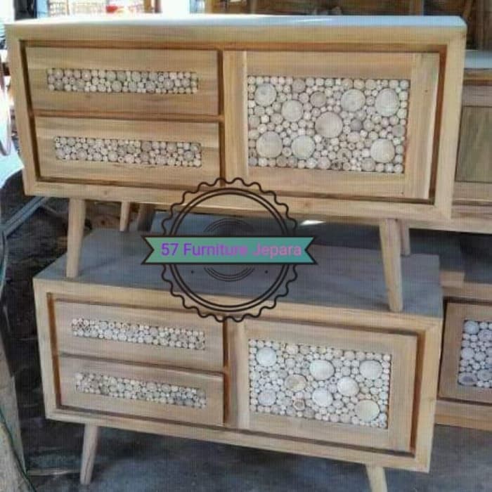 Meja Tv Bupet jati model pendek/ kecil simpel