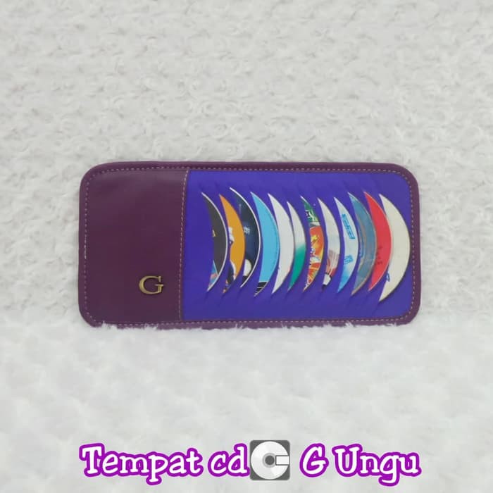 Tempat CD DVD Organizer SUNVISOR MOBIL KuLit Gucci guci Ungu a