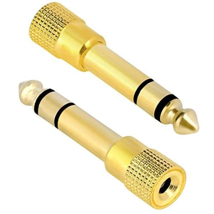 Headphone Jack Adapter 3.5mm ke 6.5mm akai akay Stereo 1PCS warna Gold