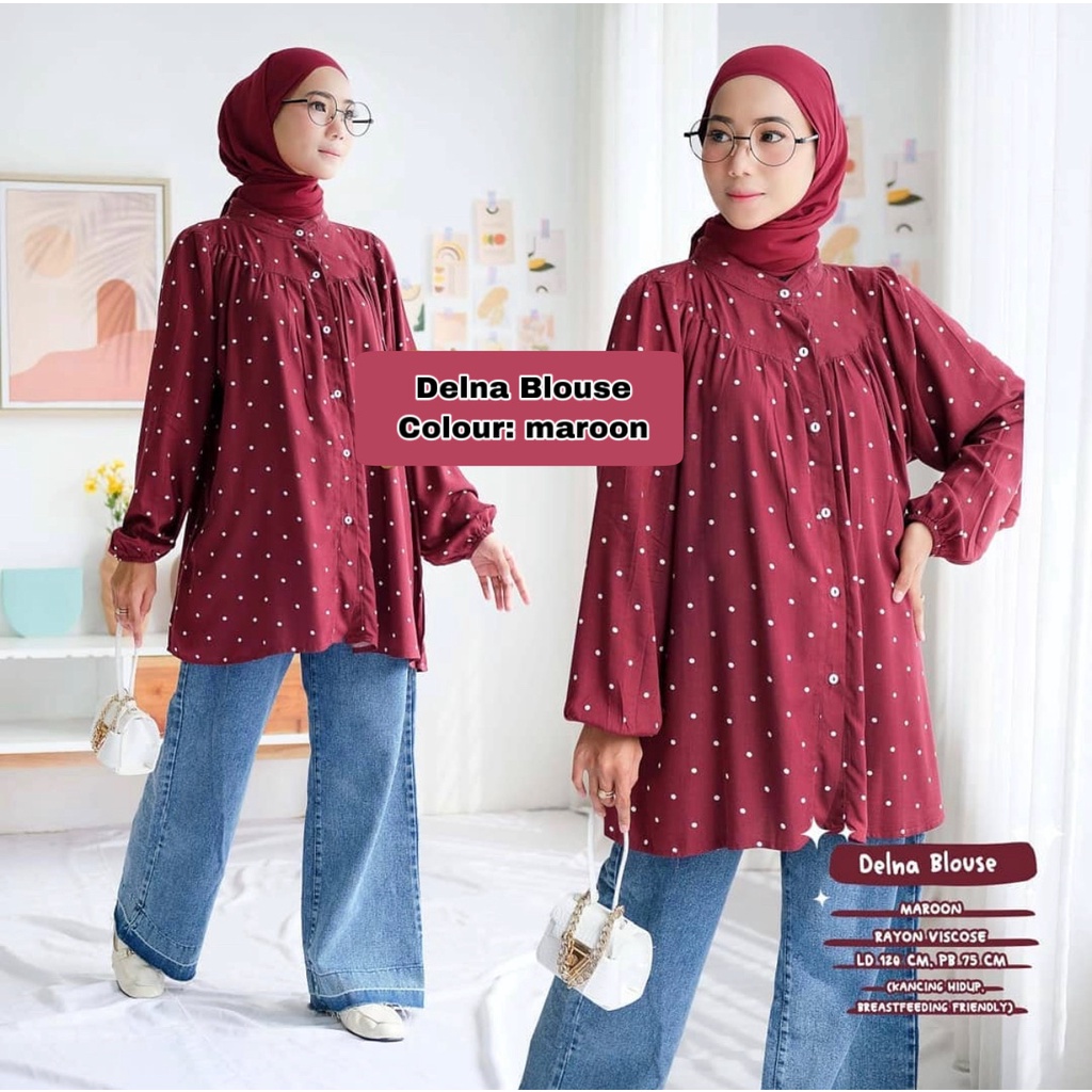 BLOUSE RAYON BUSUI - ATASAN KEMEJA KOMBI KATUN OVERSIZE JUMBO - DELNA ERZATA SEHIKO VELVE SINDIVA SINDIKA SINDIA BIFLIA ALINS DAVADIV MIKU ALDONA DILRA GHAFFA PINTA-DELNA MAROON