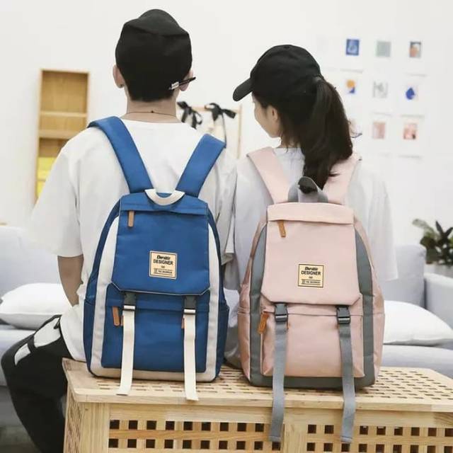 Durable tas sekolah backpack terlarisRansel Hitam Kanvas Pria Wanita Tas Punggung Sekolah Pelajar Perguruan Tinggi untuk Remaja Ransel Kasual Mochila Ransel Harian Travel