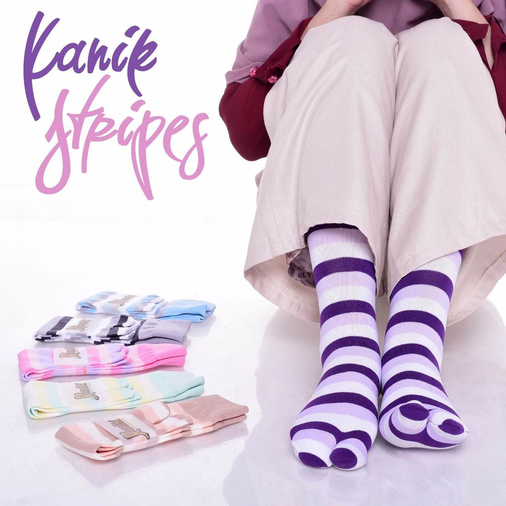 Kazarasock - Kaos Kaki Jempol Motif Stripe - Kanik Stripe3-M