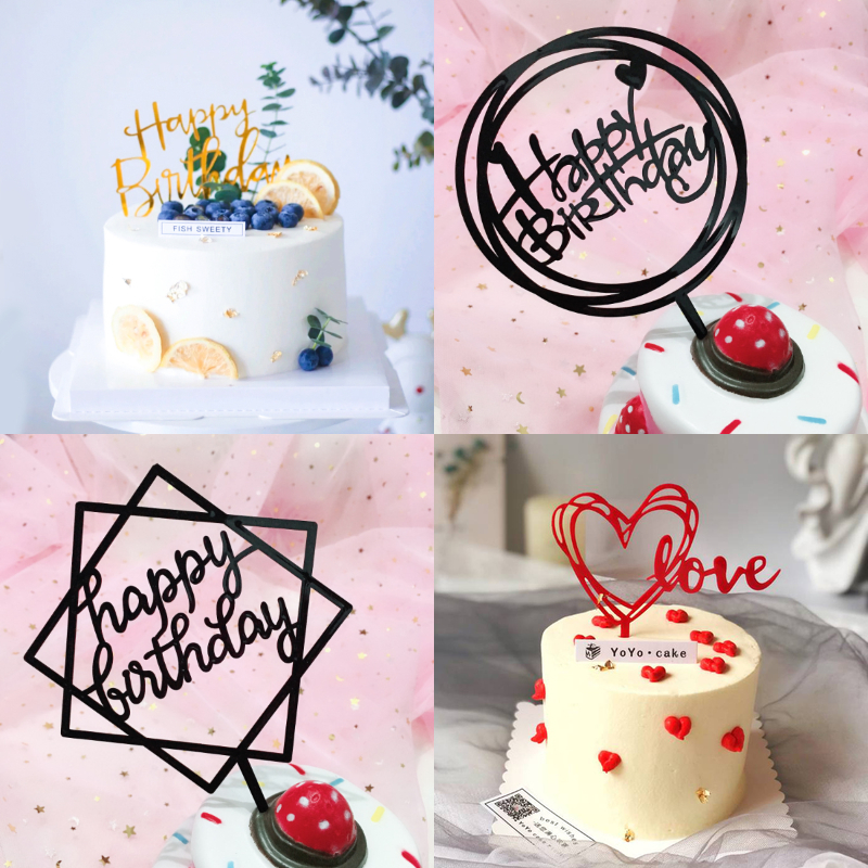 Roselife Happy Birthday Cake Decoration Cupcake Topper Dessert Birthday Party Decor