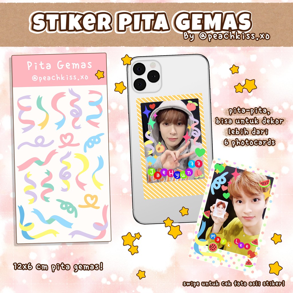 Stiker Dekorasi Photocard / Polcos Pita , Rumbai (Waterproof) by @peachkiss.xo