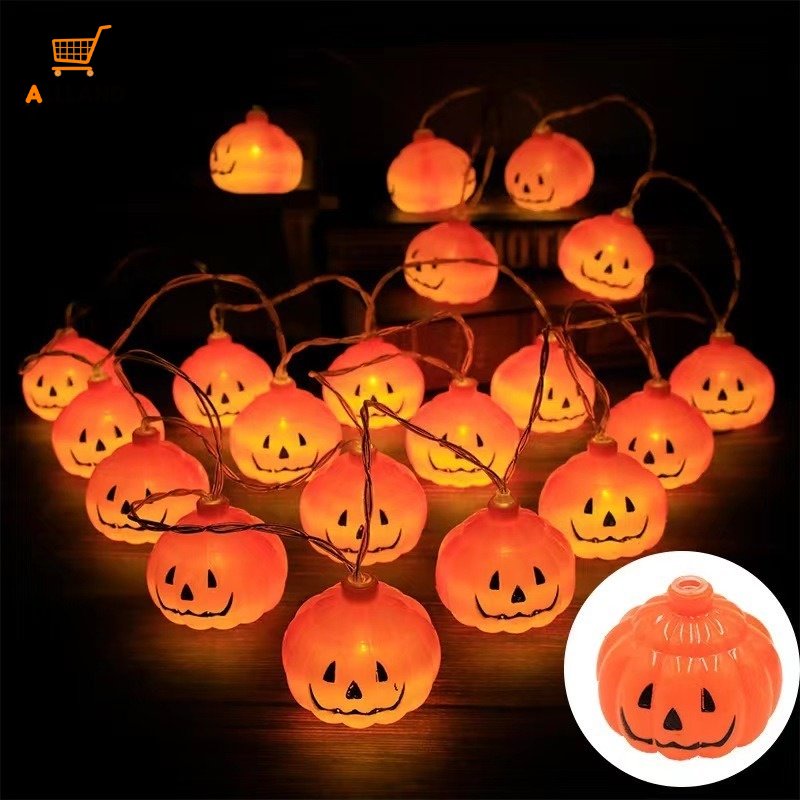 Lampu Tumblr 10-LED Bentuk Labu Halloween Panjang 1M Untuk Dekorasi Pesta