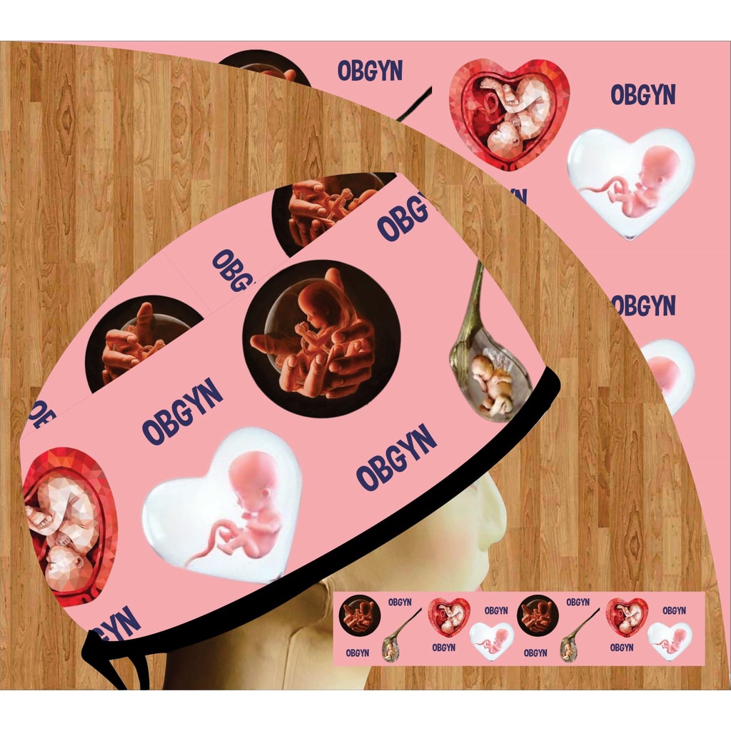 Topi Dokter / Head Cap & Masker Printing Obgyn