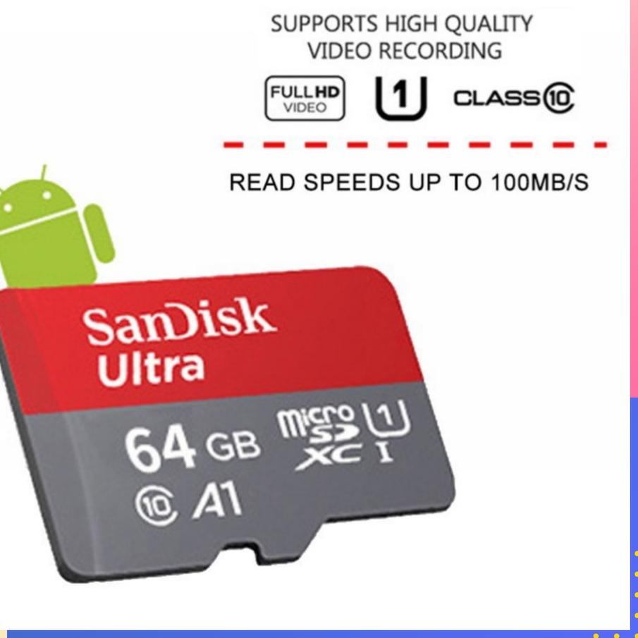(HARGA ECERAN) Memory Card A1 CLASS 10 120MB/S High Speed 32GB 64GB 128GB 256GB SD Card with Adapter ..!