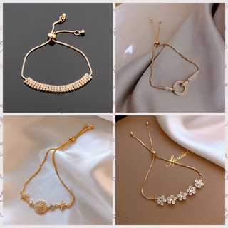 Image of Gelang berlian imitasi lingkaran fashion wanita tangan rantai bracelet gelang serut