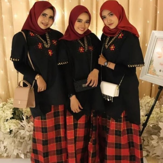 Set Baju bodo pendek (baju tokko payet pendek &amp; sarung)