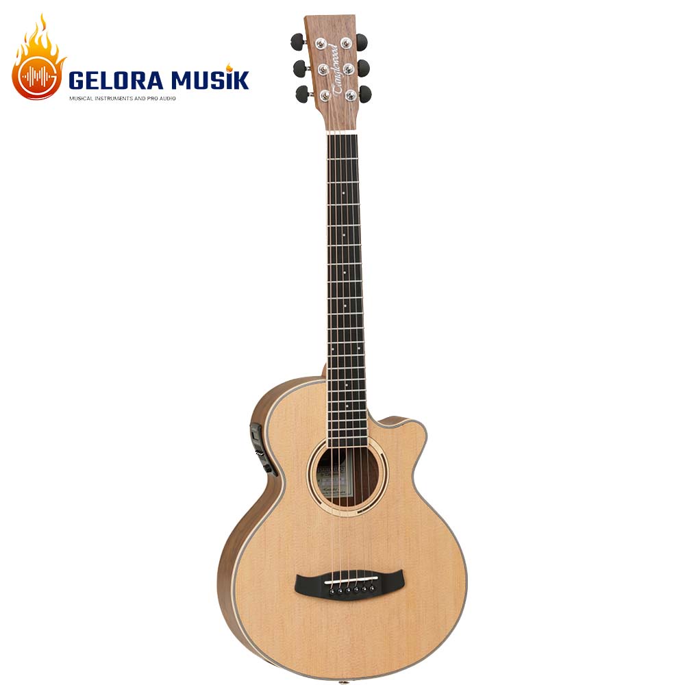 Gitar Akustik Elektrik Tanglewood DBT TCE BW Travel SPR Folk Cutaway Size W/bag