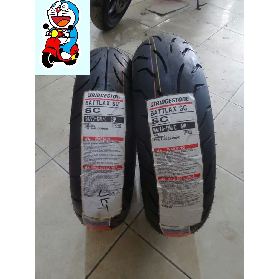 Ban battlax nmax depan belakang 120 dan 140 ukuran 70 ring 13 tipe SC