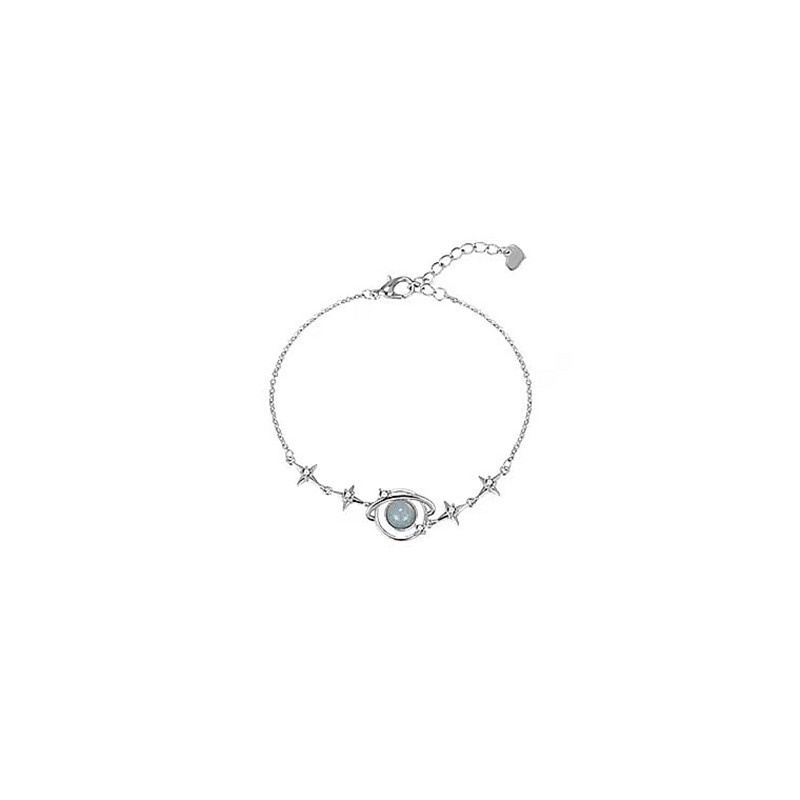 Gelang Rantai Dengan Charm Bentuk Planet Aksen Berlian Imitasi Untuk Wanita