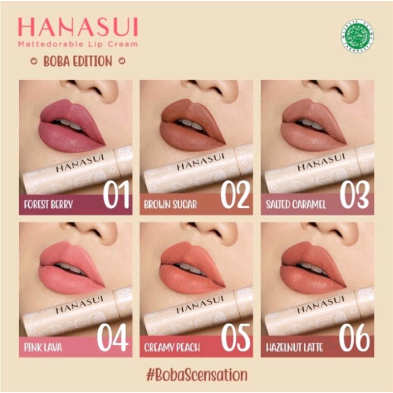 HANASUI MATTEDORABLE LIP CREAM BOBA EDITION NK
