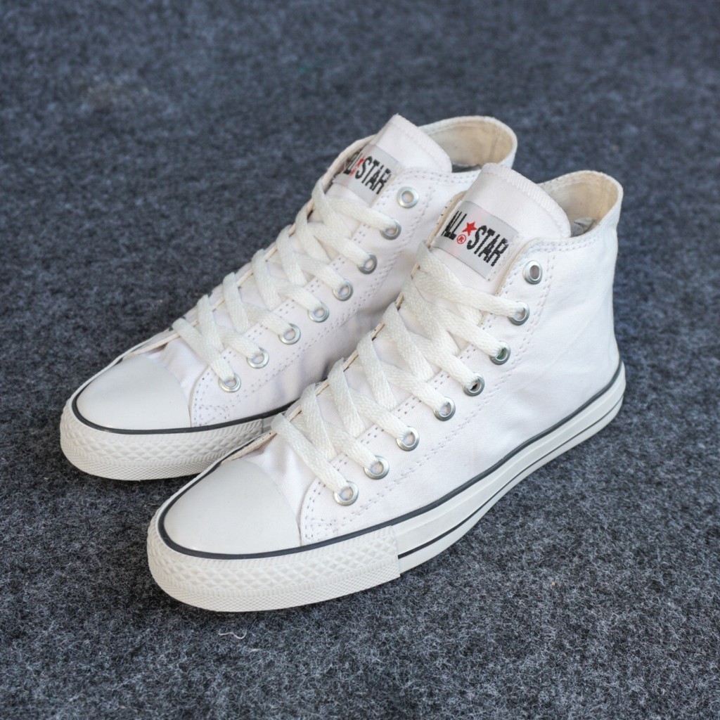 SM88 - Sepatu Converse High Putih List Hitam Sneakers Tinggi Bertali Cowok / Cewek Sekolah Snekers