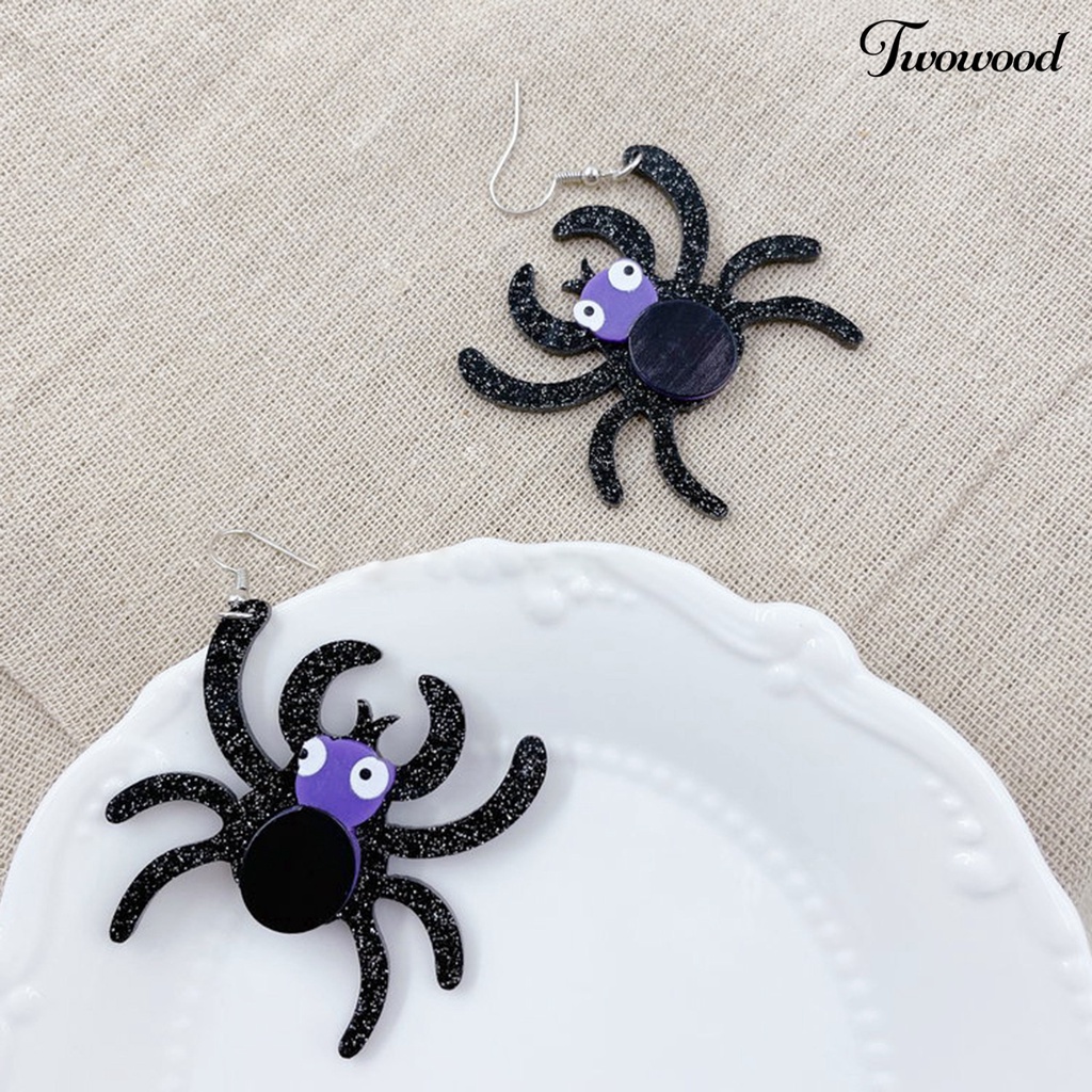 Anting Menjuntai Bentuk Laba-Laba Bahan Akrilik Untuk Wanita