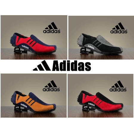 Sepatu casual slop pria adidas neymar slip on mocasin suede