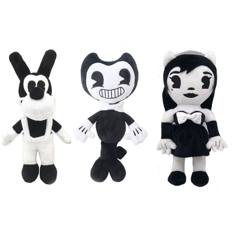 30cm/11.8inch Bendy and the Ink Machine Plush Doll Figure Toy Black White Alice Boris Toy Gift