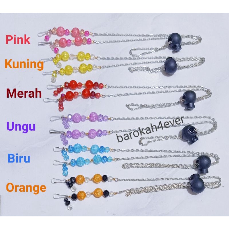 Strap Masker 2in1 RANTAI KECIL Kombinasi Crystal