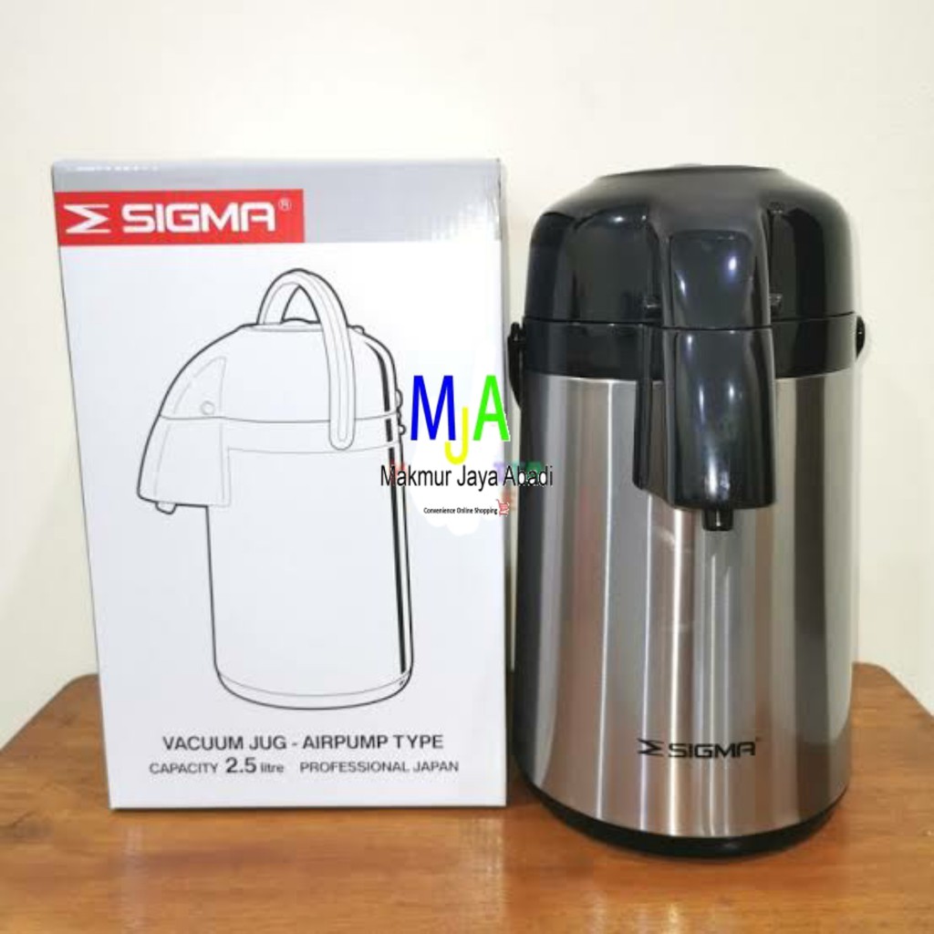 ( BISA COD ) PROMO SIGMA Termos Vacuum Jug Termos Pompa Stainless Steel Air pump 2.5L Termos Pencet