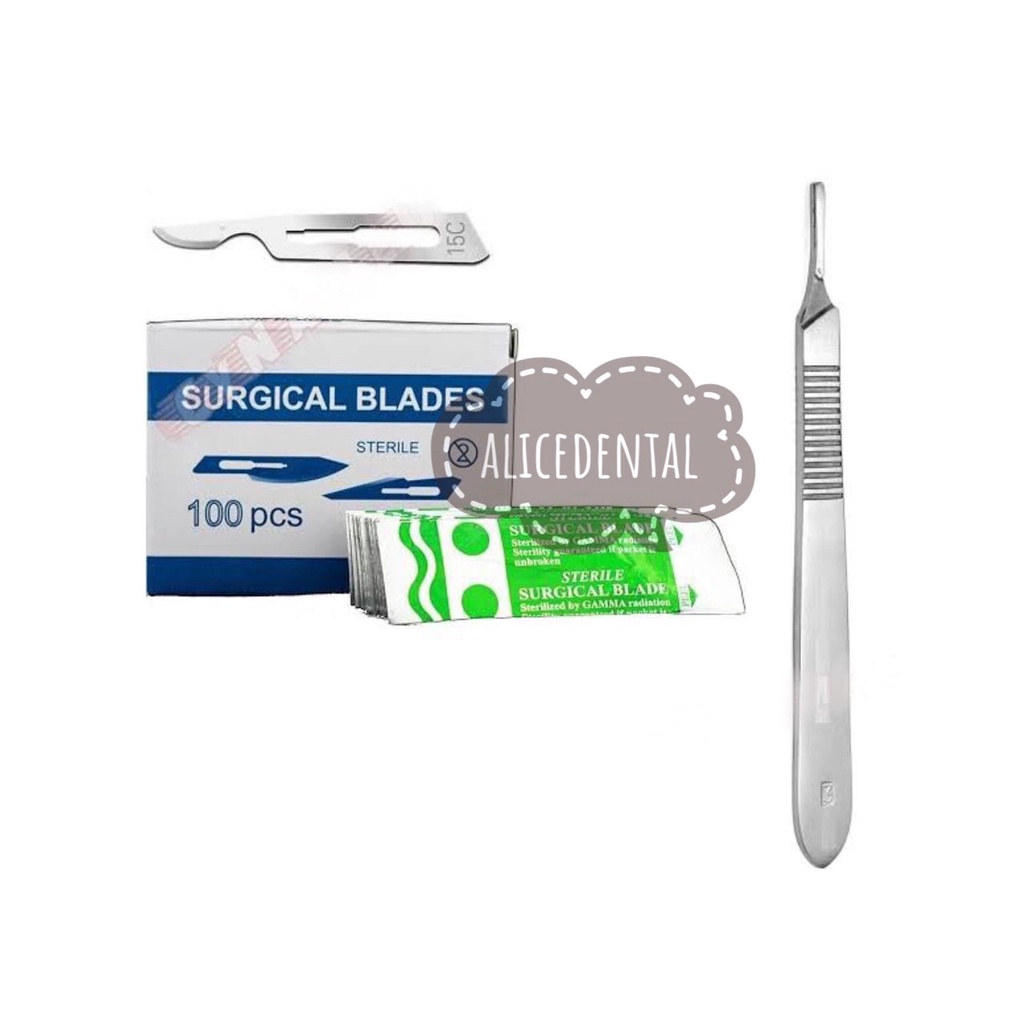 Dental surgical blade 15c mata pisau surgery 15 c gigi gusi odontektomi