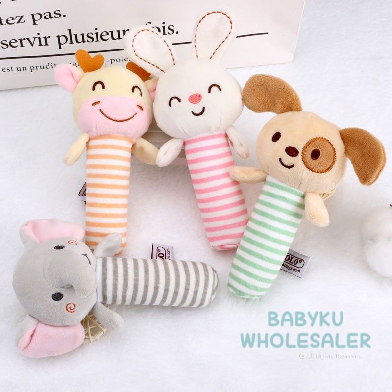 Rattle stick boneka tangan mainan bayi / Mainan musikal bayi