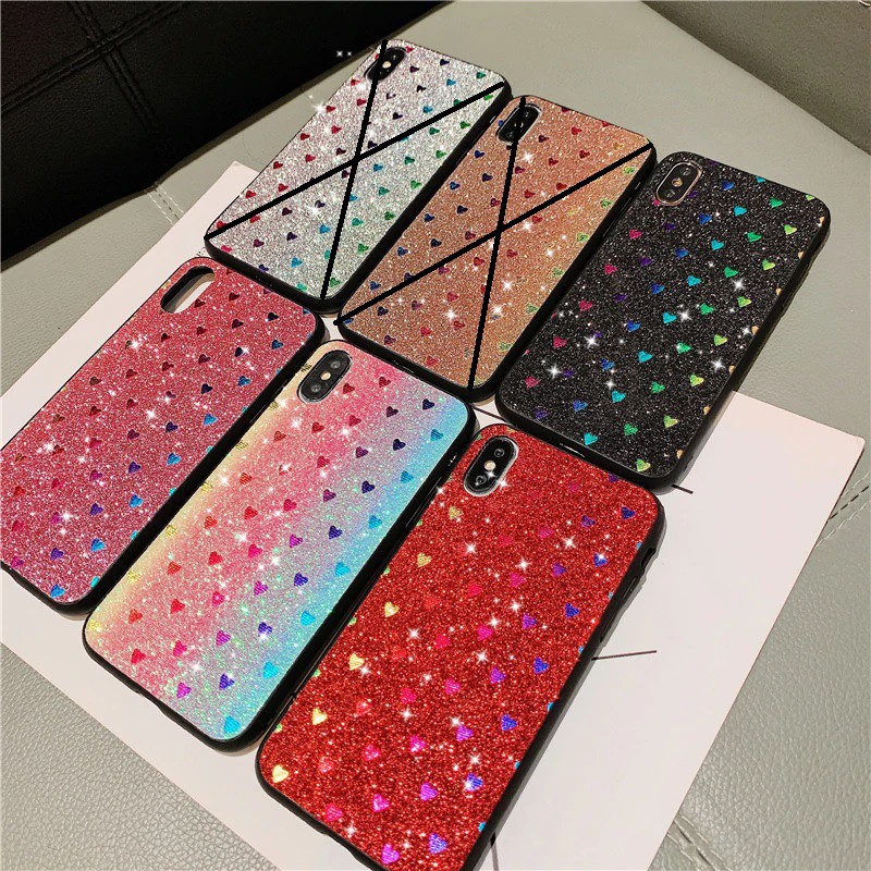 Case Samsung A50 A30s A50s A51 S20 Plus S20 Ultra Glittery Love Bling Color Softcase casing tipis