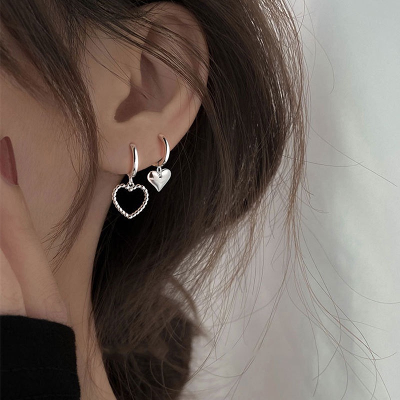 Asymmetric Love Earrings Accessories Trendy Korean Temperament