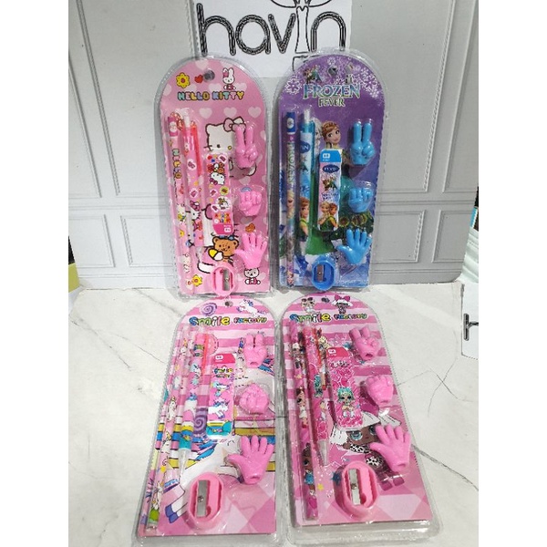 paket alat tulis 008 + STIP JARI TANGAN/STATIONERY SET/STUDY SET-CeWE-008