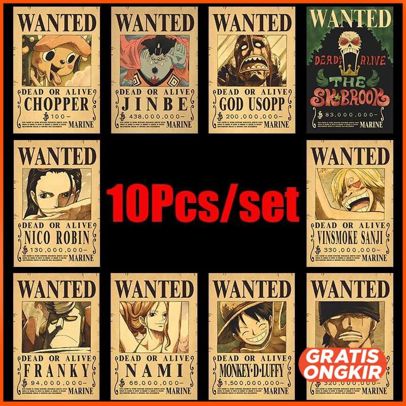 Poster Wanted One Piece 10 PCS - N402
