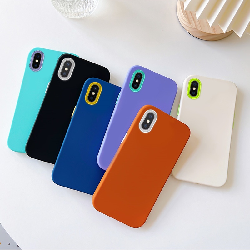 3 in 1 Case HP Tebal Warna Permen Untuk iPhone X XS max 7 Plus 8 Plus 6 7 8 11 Pro max