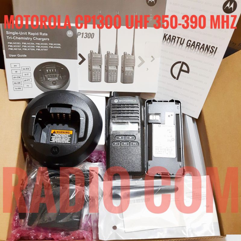 HT MOTOROLA CP1300 UHF 350 MHZ ORIGINAL GARANSI RESMI / RADIO HT MOTOROLA CP 1300 UHF LOW 350-390MHZ