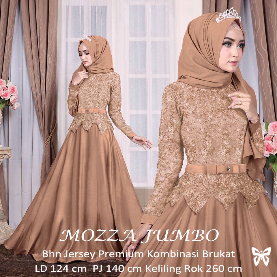 HOPYLOVY - Maxi Dress Wanita Brukat Aulia Jumbo