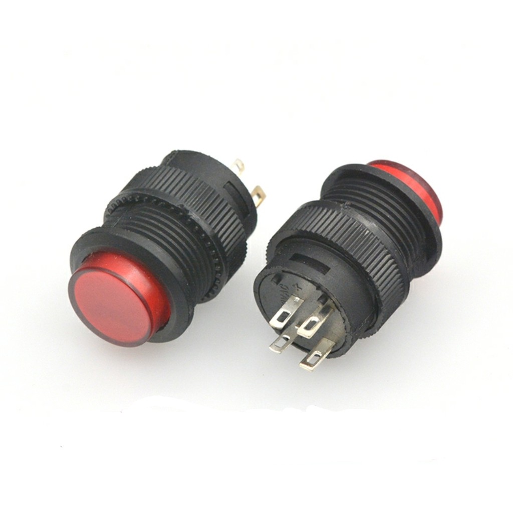 Switch Self Locking 16mm 250v 3A Saklar Push On Off Led Tombol Merah