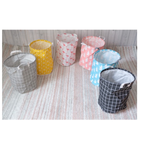 KERANJANG BAJU CUCIAN PAKAIAN KOTOR LAUNDRY BASKET KERANJANG BULAT - LAUNDRY BAG MOTIF