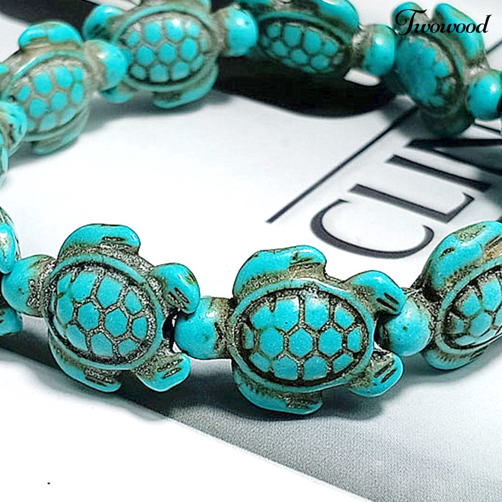 Gelang Bentuk Hewan Kura-Kura Laut Turquoise Tiruan Ramah Lingkungan Gaya Hawaii Untuk Unisex