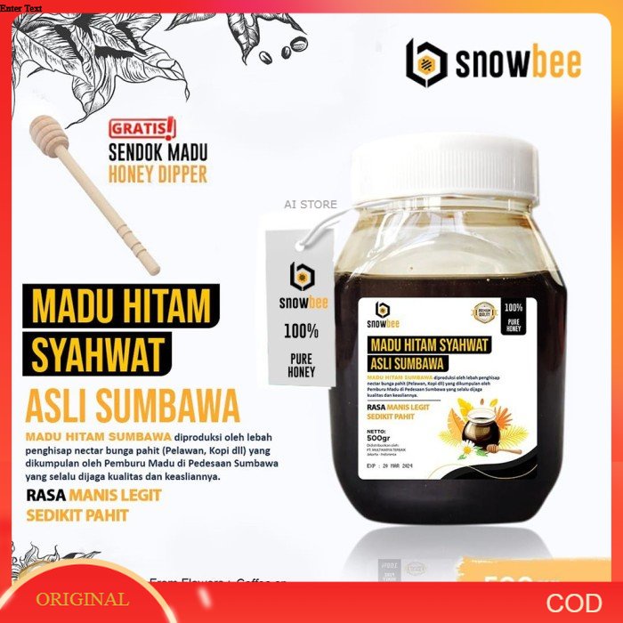 MADU HITAM SYAHWAT SUMBAWA 500GR SNOWBEE MADU HITAM SUMBAWA 100% MURNI