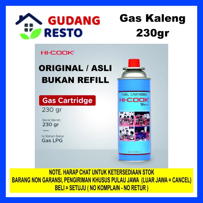 HI COOK / WINN GAS KALENG / TABUNG 230 gr / LPG KOMPOR PORTABLE / MINI HICOOK / WIIN / WIN FIRE TORCH / LAS / CAMPING / TRAVELLING