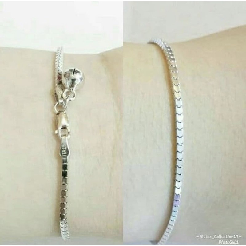 Gelang tangan milano gelang tangan wanita perak 925 lapis emas putih